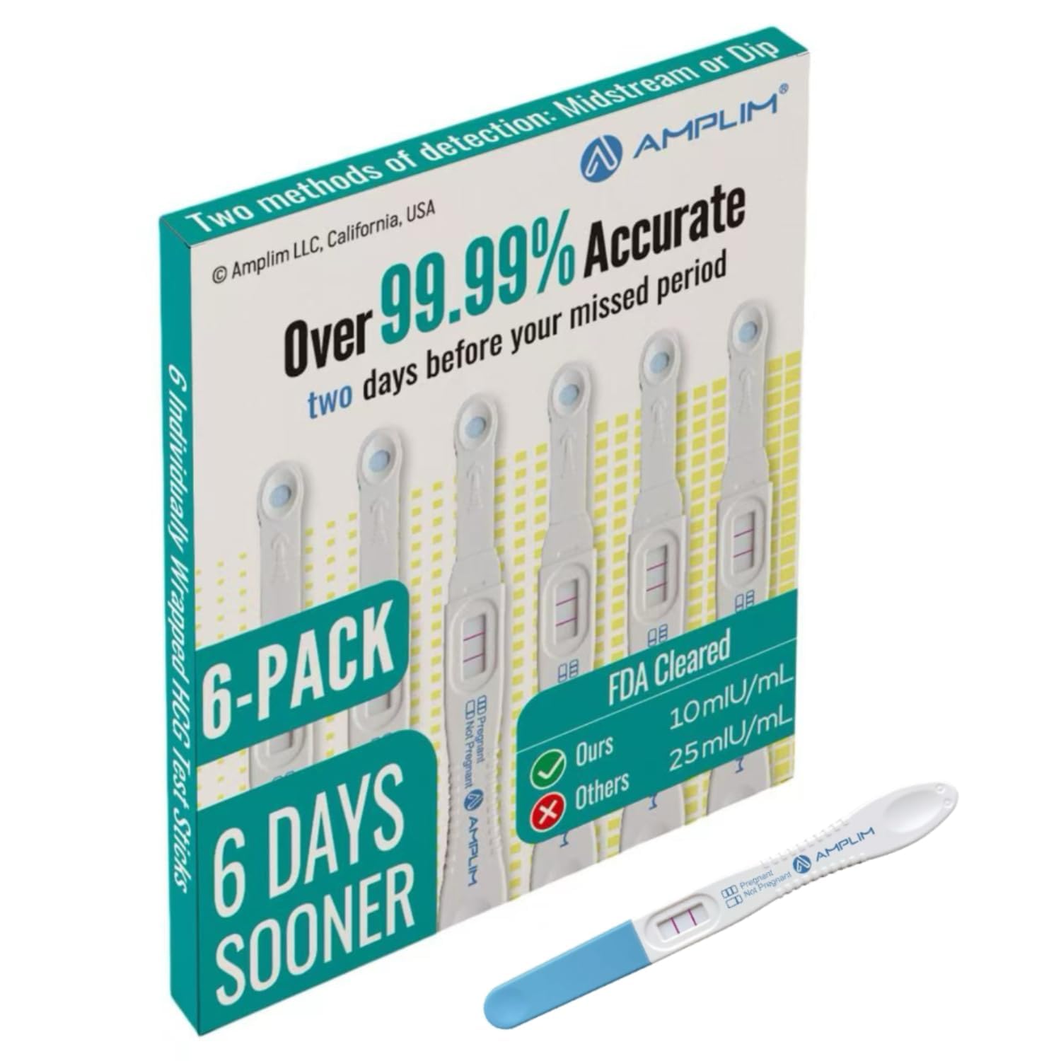 Amplim Early Detection Pregnancy Test 6 Count