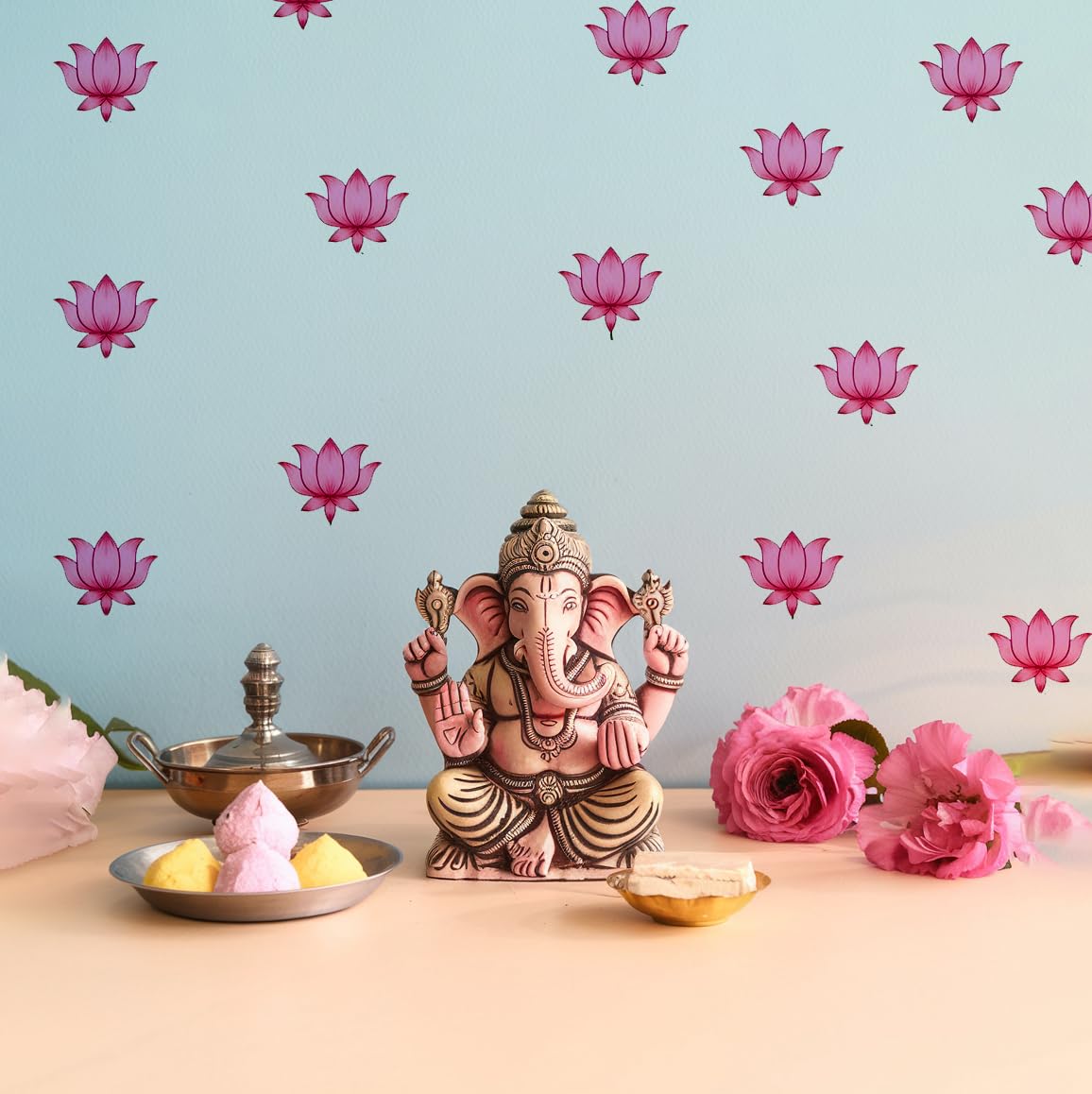 Special You Pink Lotus Stickers for Wall Decor Items for Living Room | Wall Stickers for Living Room Decor, Stickers for Pooja Room | Lotus Wall Decoration Sticker | Home Decoration Items for Hall-image-46