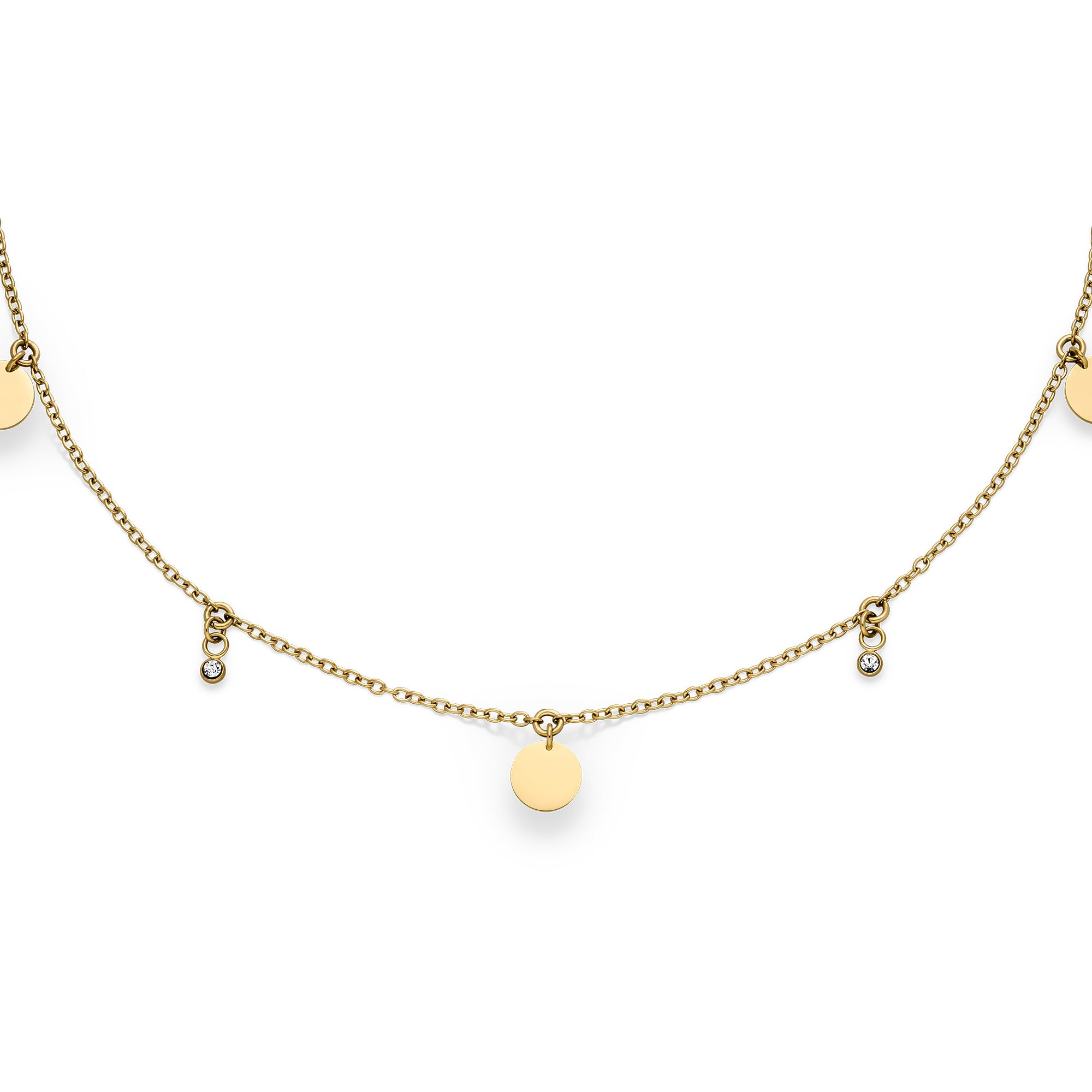 s.Oliver Anklet - Elegante Fußkette aus poliertem Edelstahl - gold - Rolokette verstellbar bis 27 cm - wasserfest & hautfreundlich