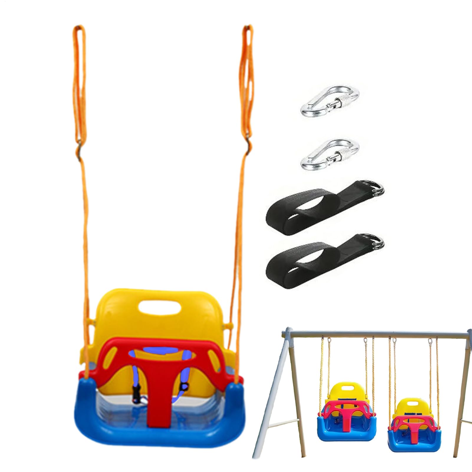 Outdoor Toddler Swing - Child Swing,Portable Height Adjustment Play Chair Safety for Patio Backyard Playground Indoor Porch