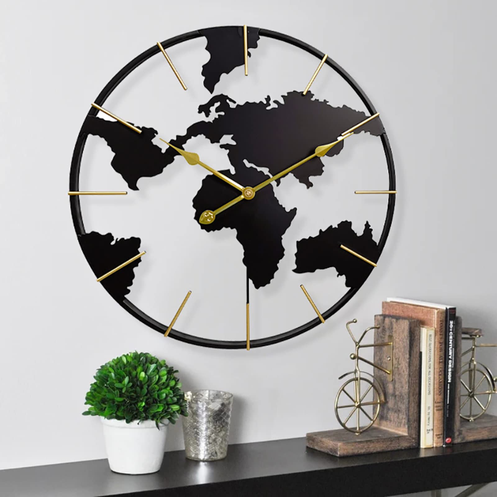 非売品 YANMAR 地図デザイン 置時計 Amazon.co.jp: 世界地図アイアンアート壁掛け時計 - モダンなラウンド