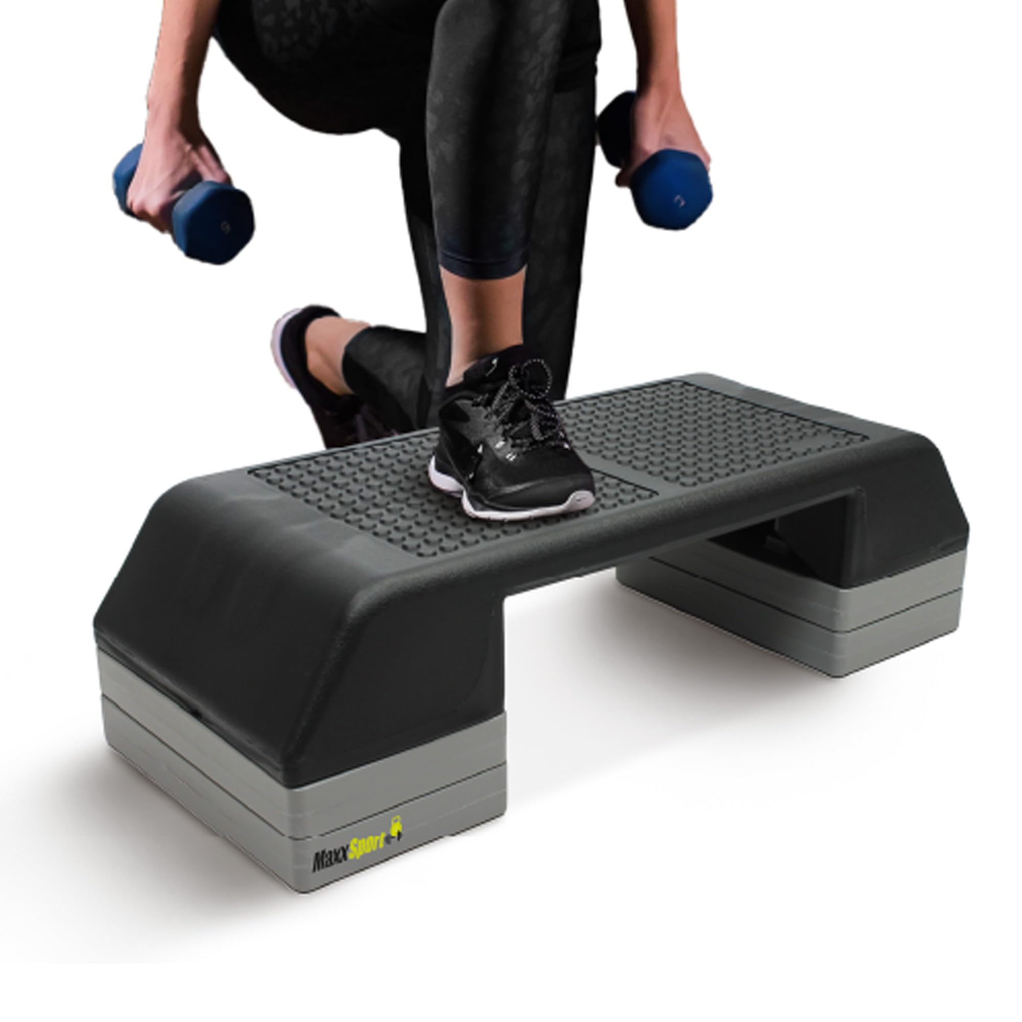 MaxxGarden Fitness Steppers per L'allenamento con Sollevamento di - Scatola di Gradini Aerobici Esercizi Cardiovascolari e Perdita di Peso - Stepper per L'esercizio con 3 Gradini Altezza Regolabile