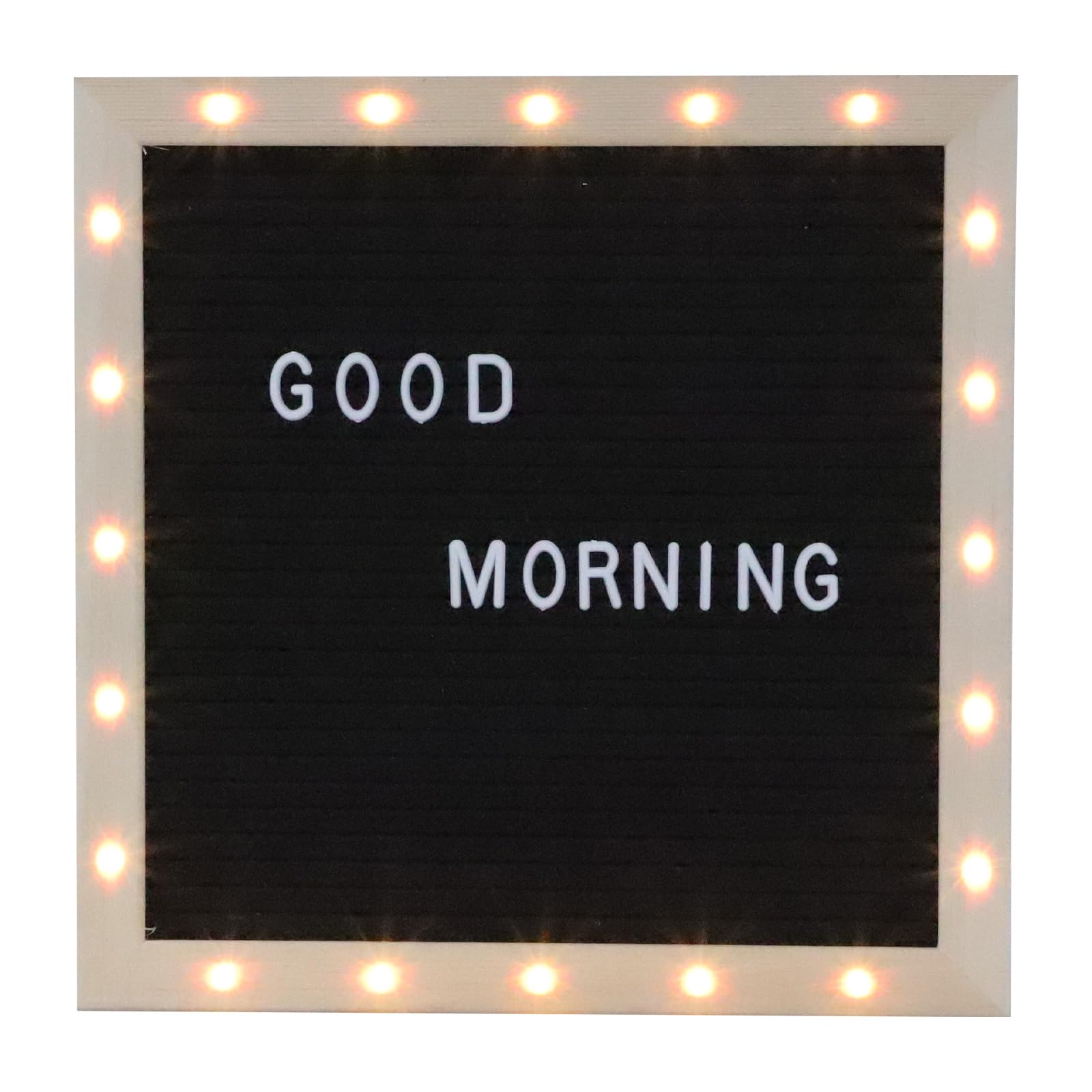 Beavorty LED Buchstabentafel zum Geburtstag und Filz mit Wiederverwendbaren Buchstaben und LED Beleuchtung als Dekoratives Geschenk für Kreative Nachrichten