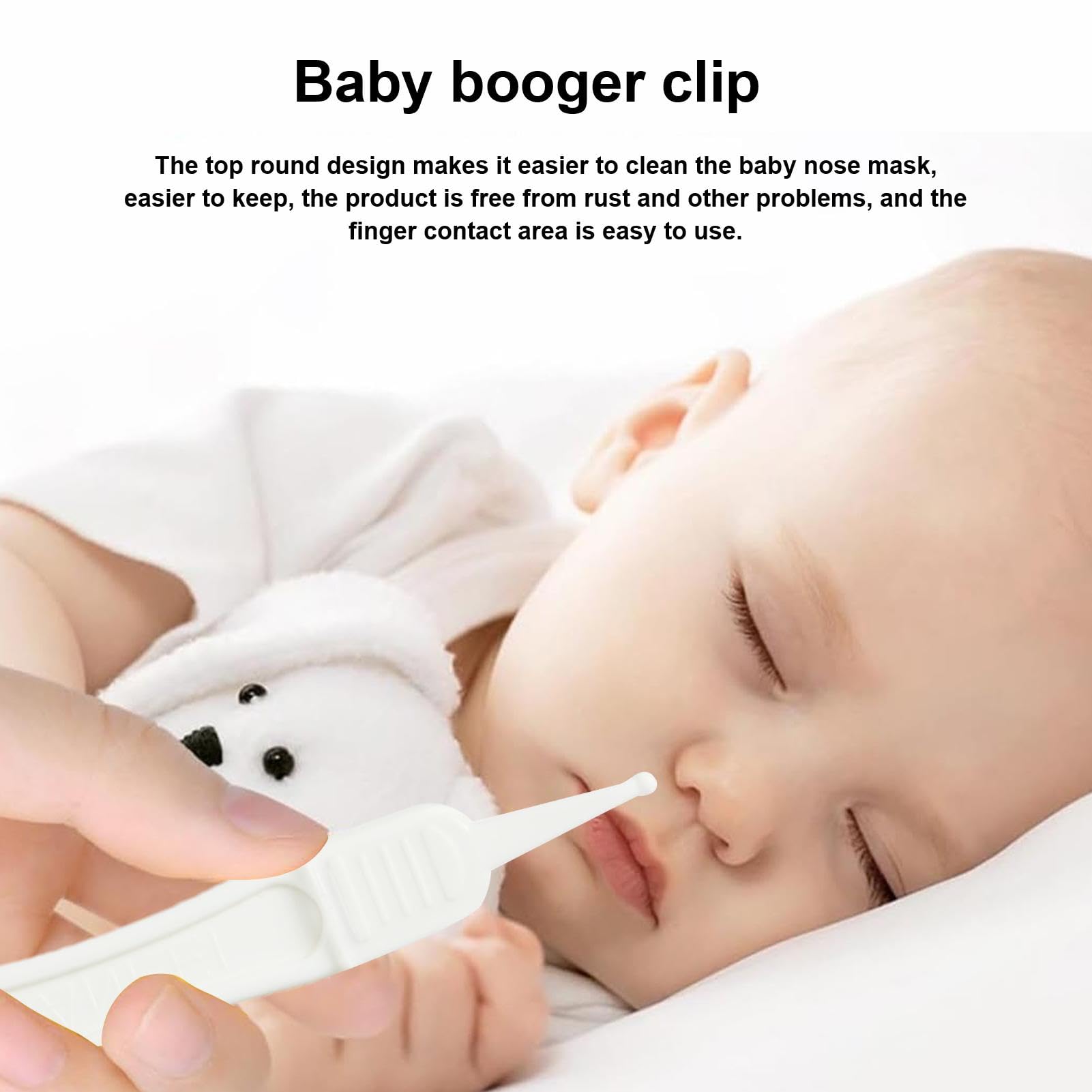 Pince à épiler pour bébé - Pince à épiler pour nettoyer les oreilles et le nez - Outil de nettoyage du nez - Tête ronde - Pour nettoyer la cavité nasale