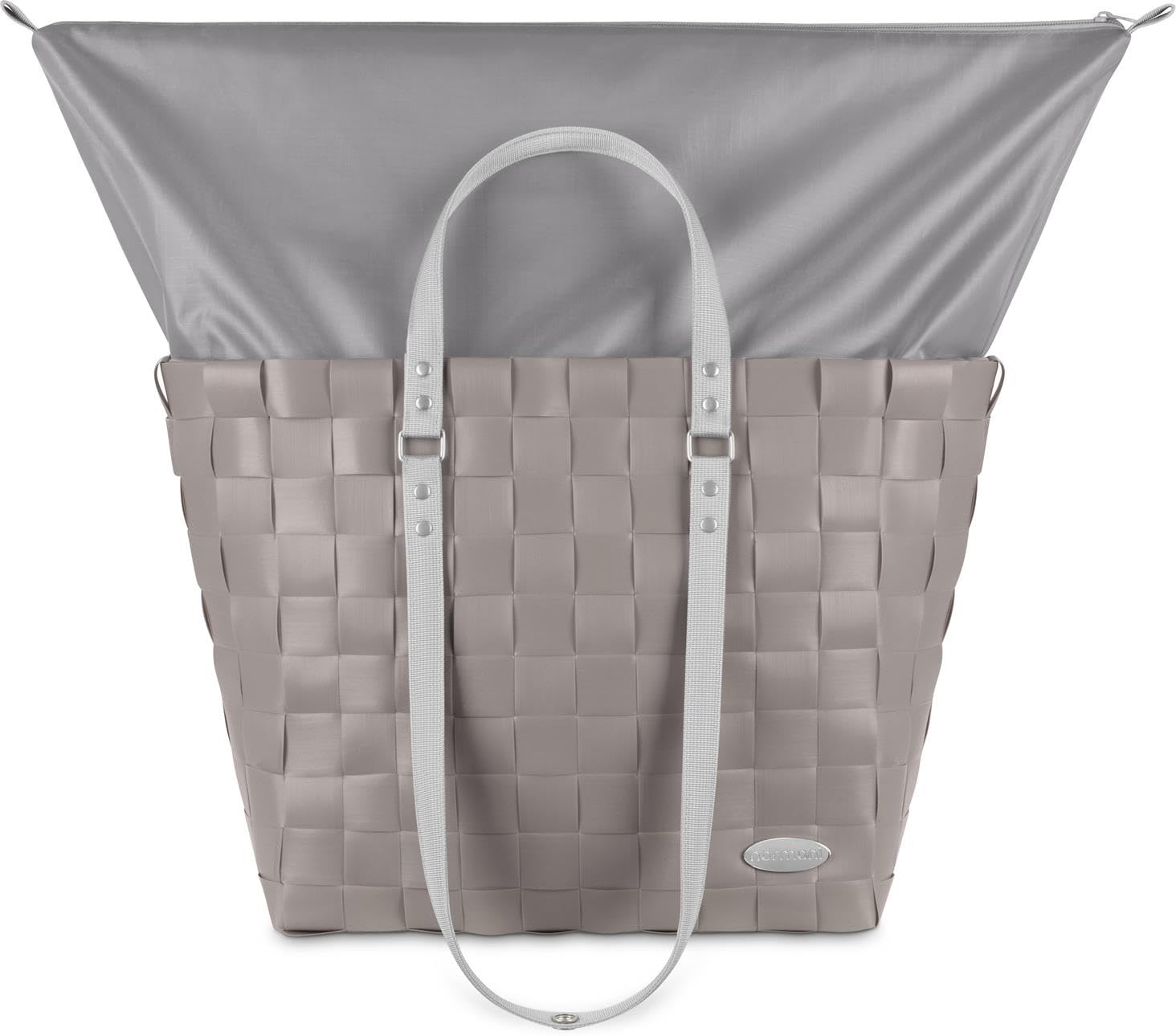 normani Einkaufskorb 25 + 15 l mit erweiterbarem Volumen und langen Henkel aus recyceltem Material