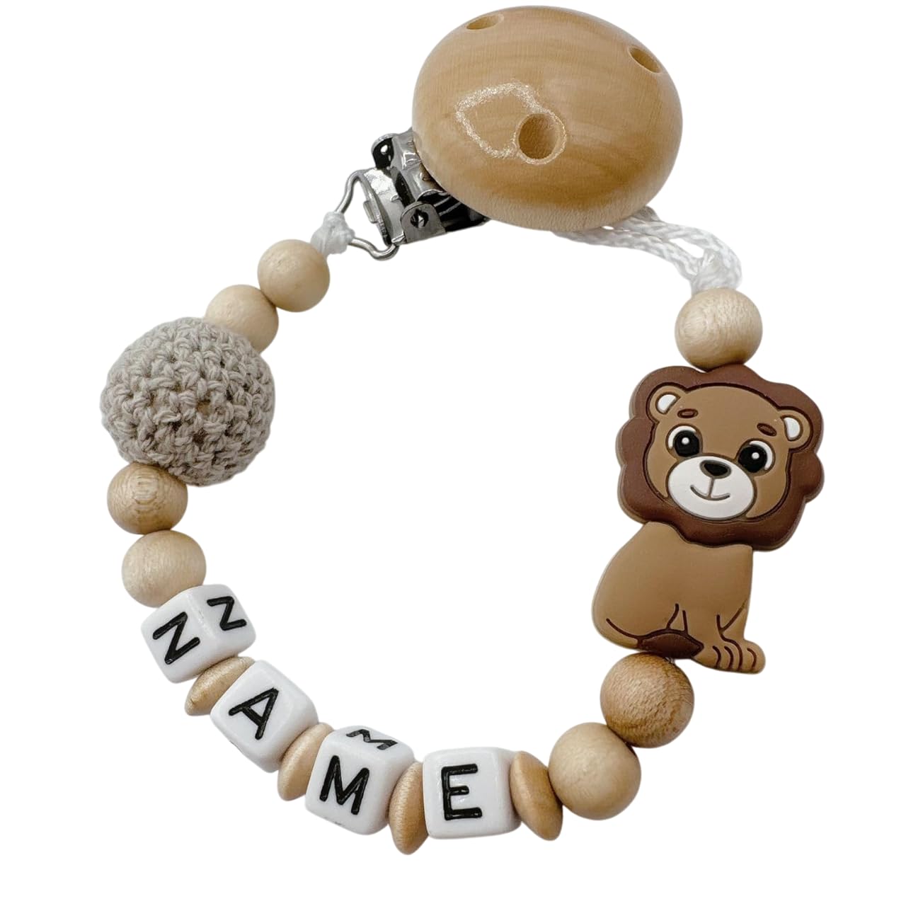 personalisierte Baby Geschenk Mädchen Junge Löwe (Braun)