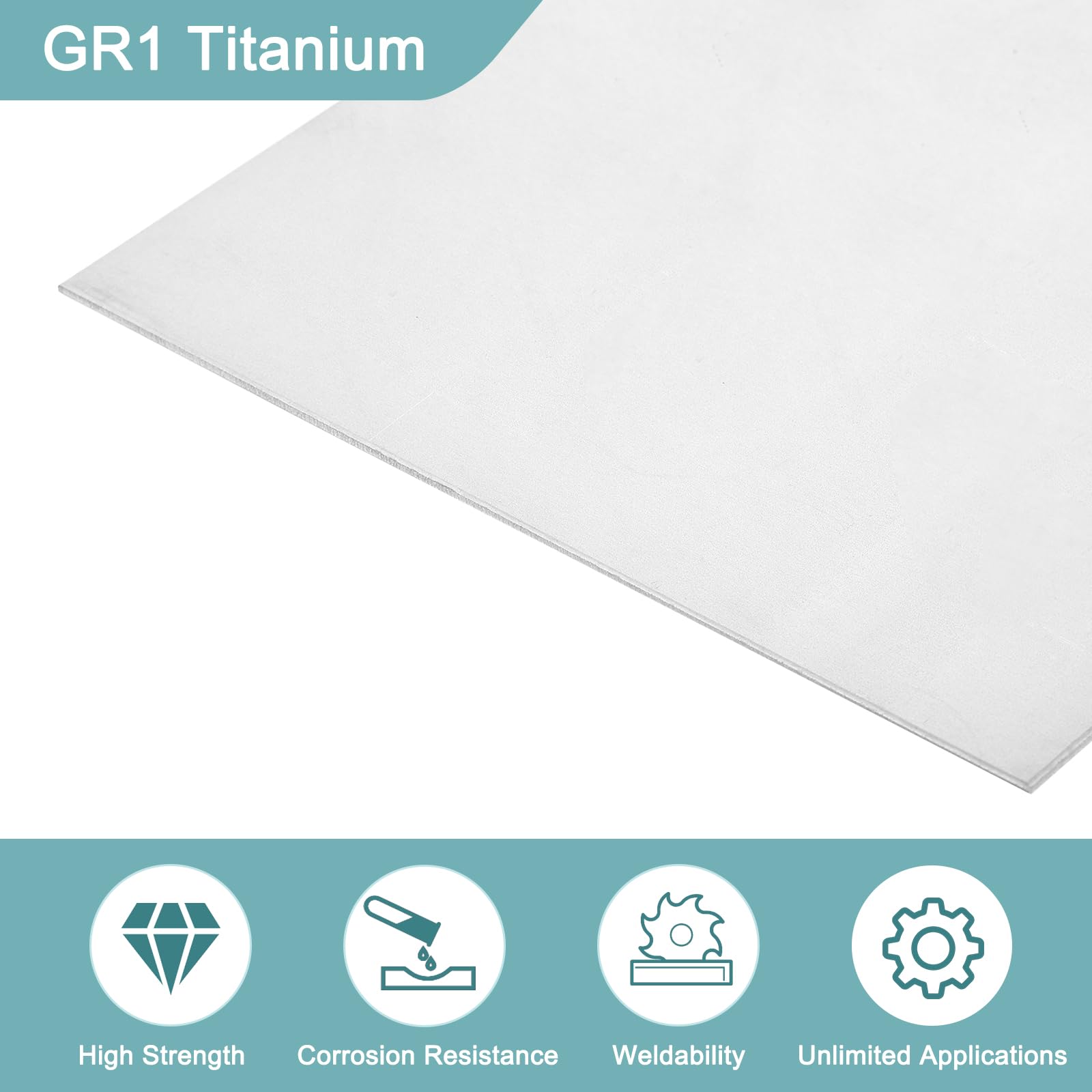 uxcell Lot de 2 plaques de titane GR1, 150 x 150 x 1,5 mm, en alliage de titane pour machines industrielles pour le travail des métaux (15,2 x 15,2 x 0,2 cm)