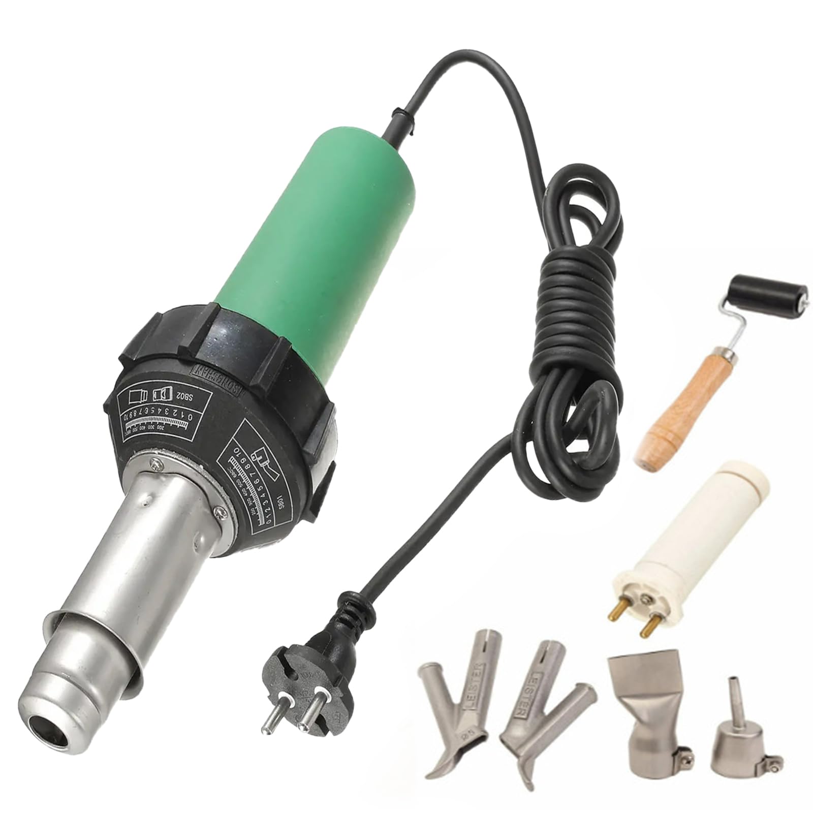 Pistola soldadora de plástico de aire caliente de 1600 W, kit de soldadura