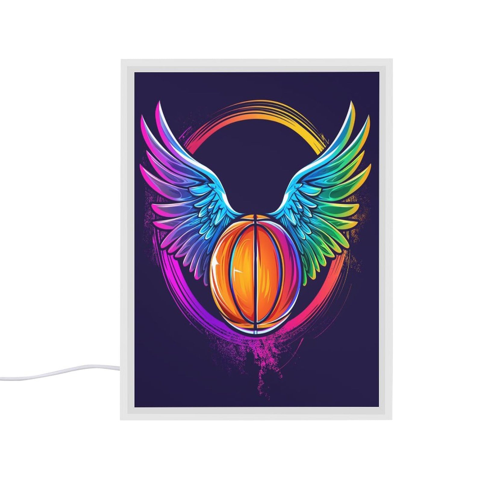 LED Mirror Nightlight Birthday Basketball Acrylic Night Light USB Tricolor Dimming Table Lamp Children Gift Mood Light Room Decor Button Switch