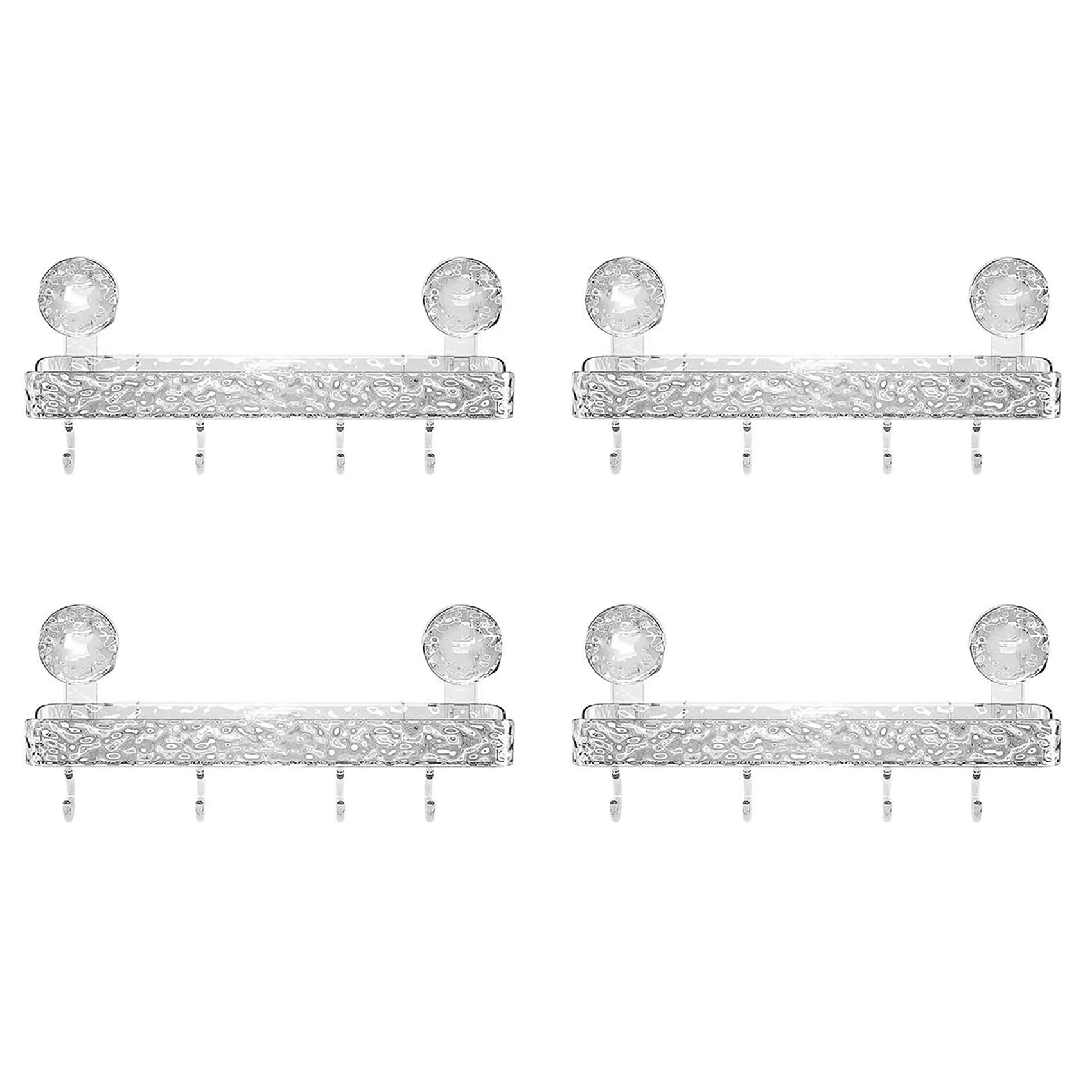 Hndhbfgrt 4X Light Luxury Style Punch-Free Storage Rack, Shower Suction, Suction Cup Shelf, Shower Dispenser Soap Organizer