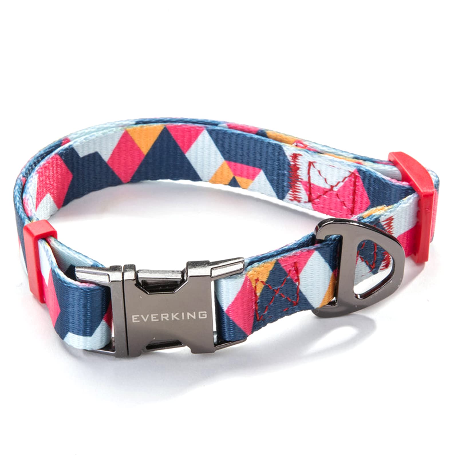 EVERKINGDog Collar Geometric Design 3 Sizes Pet Collar Soft and Comfy Adjustable Collar for Dogs - (Volcano, M)