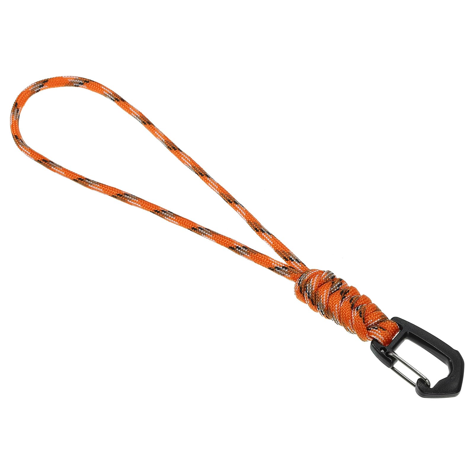 PATIKIL Badge Lanyard 8.6 Inch, Necklace Keychain Cord Metal Clasp Hook Ring Strap for Keys Whistle ID Card Badge Holder Camo Orange