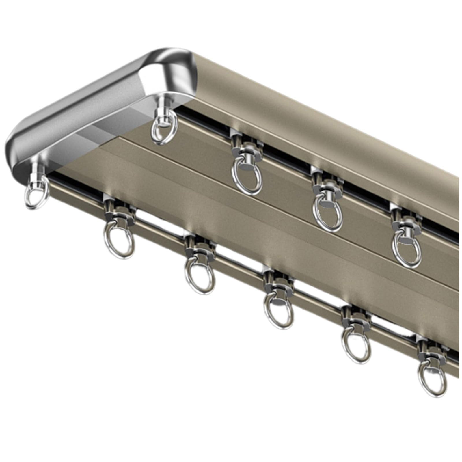 Conjoined Double Track, Heavy Duty Curtain Track, Aluminum Alloy Silence Curtain Rails, Room Divider Ceiling Track Set, For Living Room Bedroom(Color:A,Size:280cm/9.2ft/2 * 140cm)