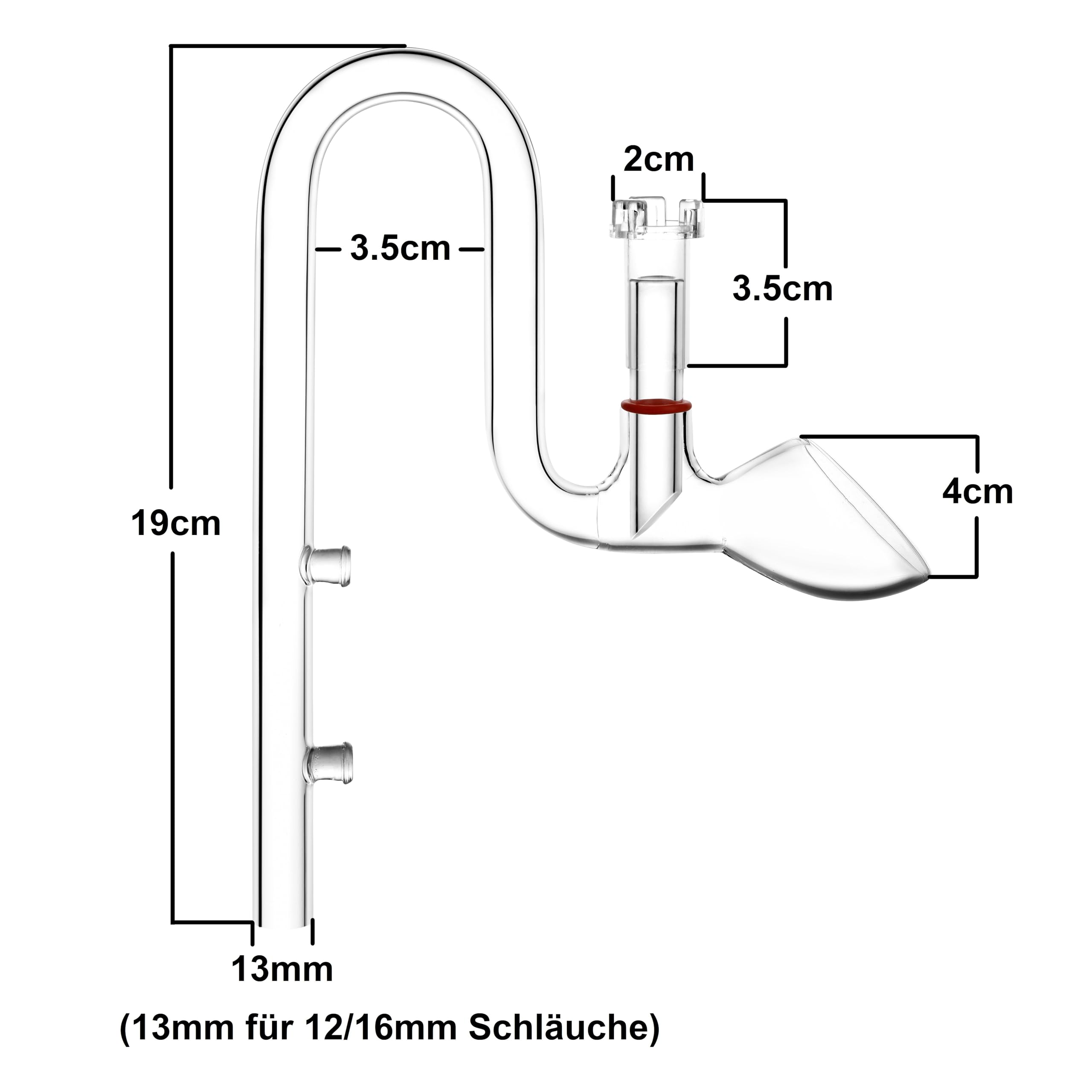 Glas Lily Pipe Set mehrstufigem Wassereinlass & Auslass mit Skimmer Oberflächenabzug (13mm für 12/16mm Schlauch)