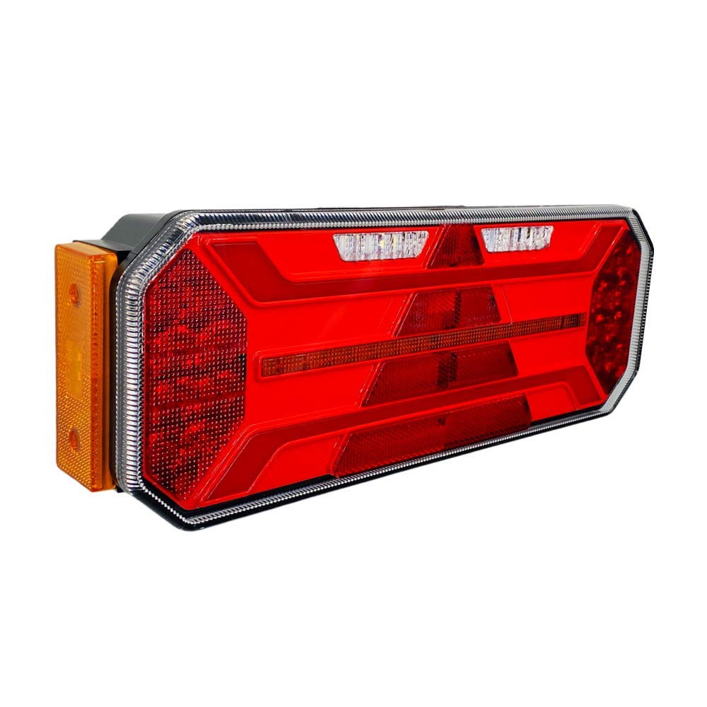 PILOTO LED 7 FUNCIONES TRIÁNGULO INTEGRADO INTERMITENTE DINÁMICO CON LUZ MATRÍCULA 12V 24V HOMOLOGADO (LadoIzquierdo)