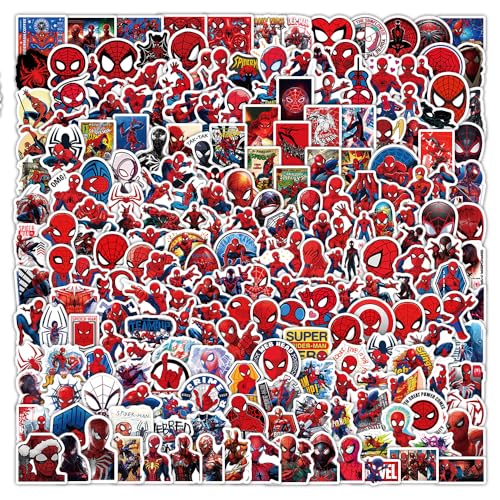 316pcs Cartoon Spider Sticker Pack Cool Vinyl Decals for Laptop Water Bottle Phone Skateboard Travel Case Bike Guitar Gift for Men Women Fans