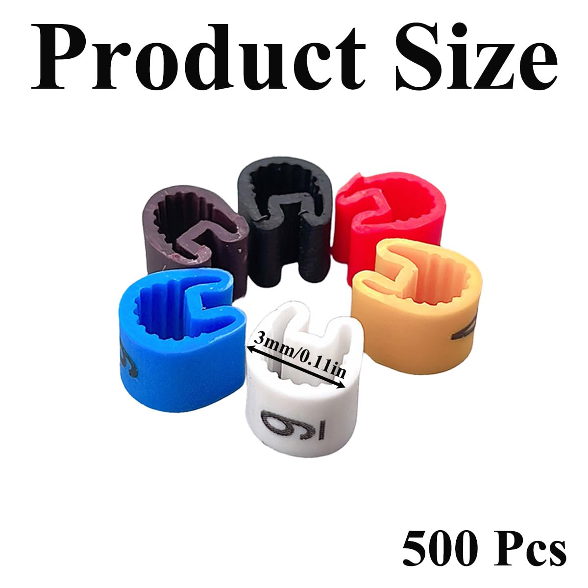 500 Pcs Wire Cord Cable Marker Set 0 to 9 Number Coloured Marking Tool PVC Cable Markers Reliable Wire Labels for Electrical Cord Management Fix Cables - Image 2