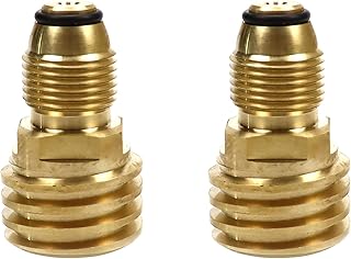 SINGOMON 2PCS Brass Propane Tank Adapters RV Propane Hose Converts LP Tank POL Service Propane Regulator Adapters Valve to QCC1 for BBQ Regulator and Hose(Type1)