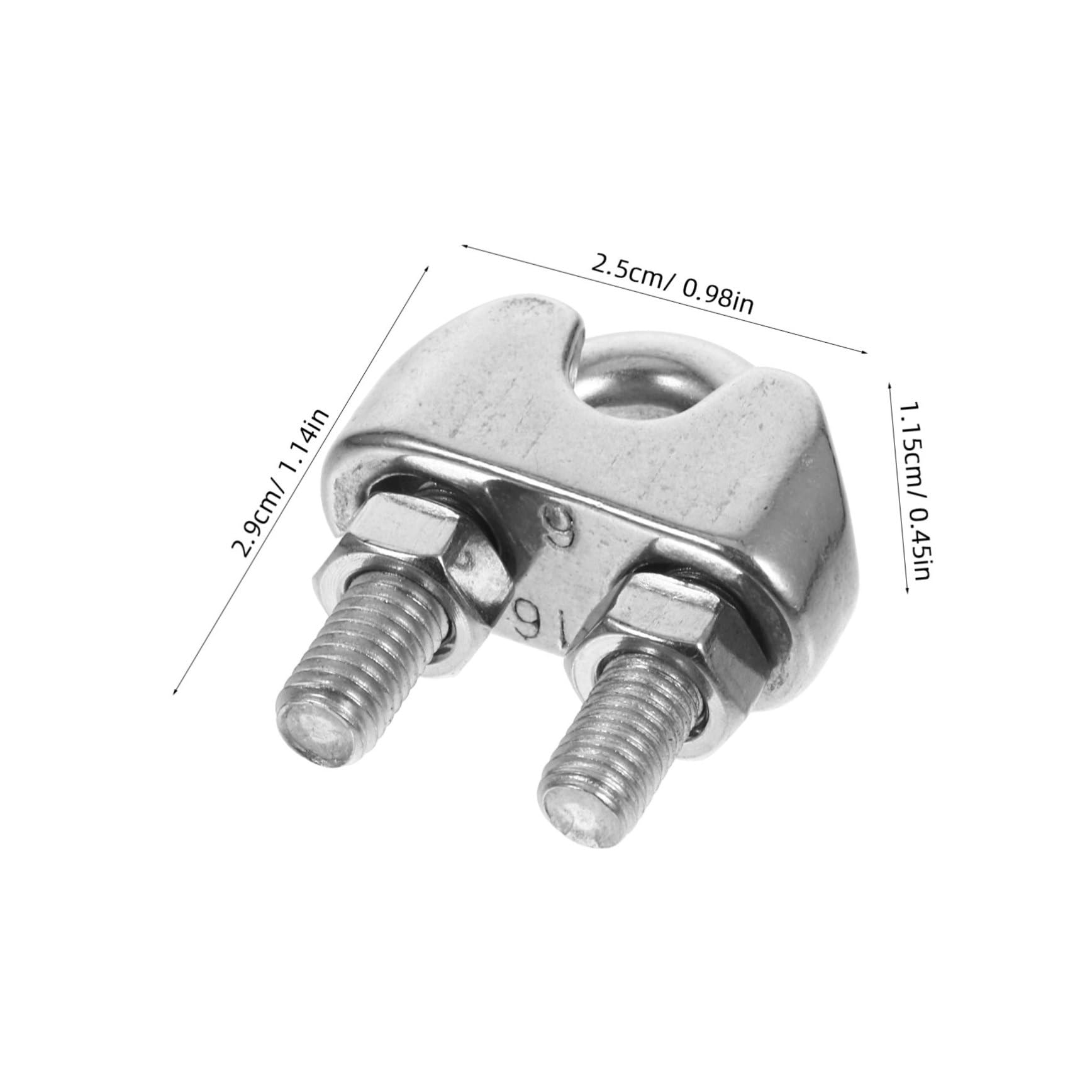 KICHOUSE Stainless Steel Wire Rope Clamp 6mm Multi-Functional Cable Clip Clamp for Wire Rope Steel Cable Fastening