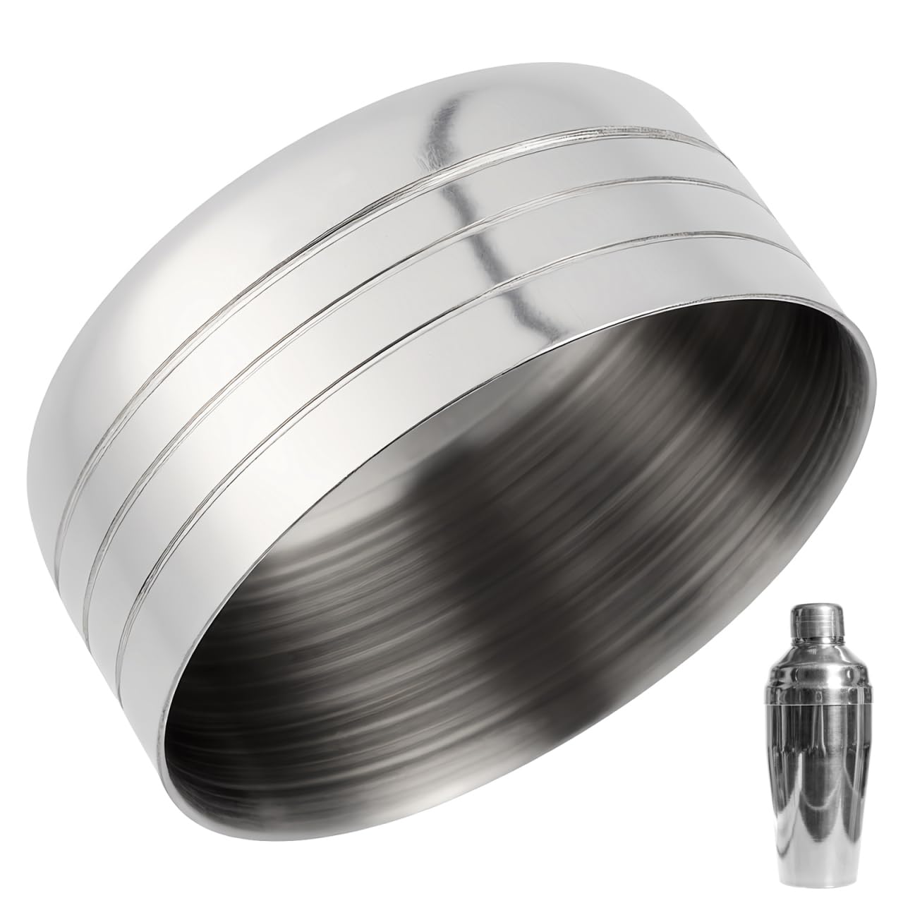 Zerodeko Tapa de acero inoxidable para coctelera de 550 ml, reutilizable, accesorios para cócteles y bebidas, ideal para bar y para el hogar