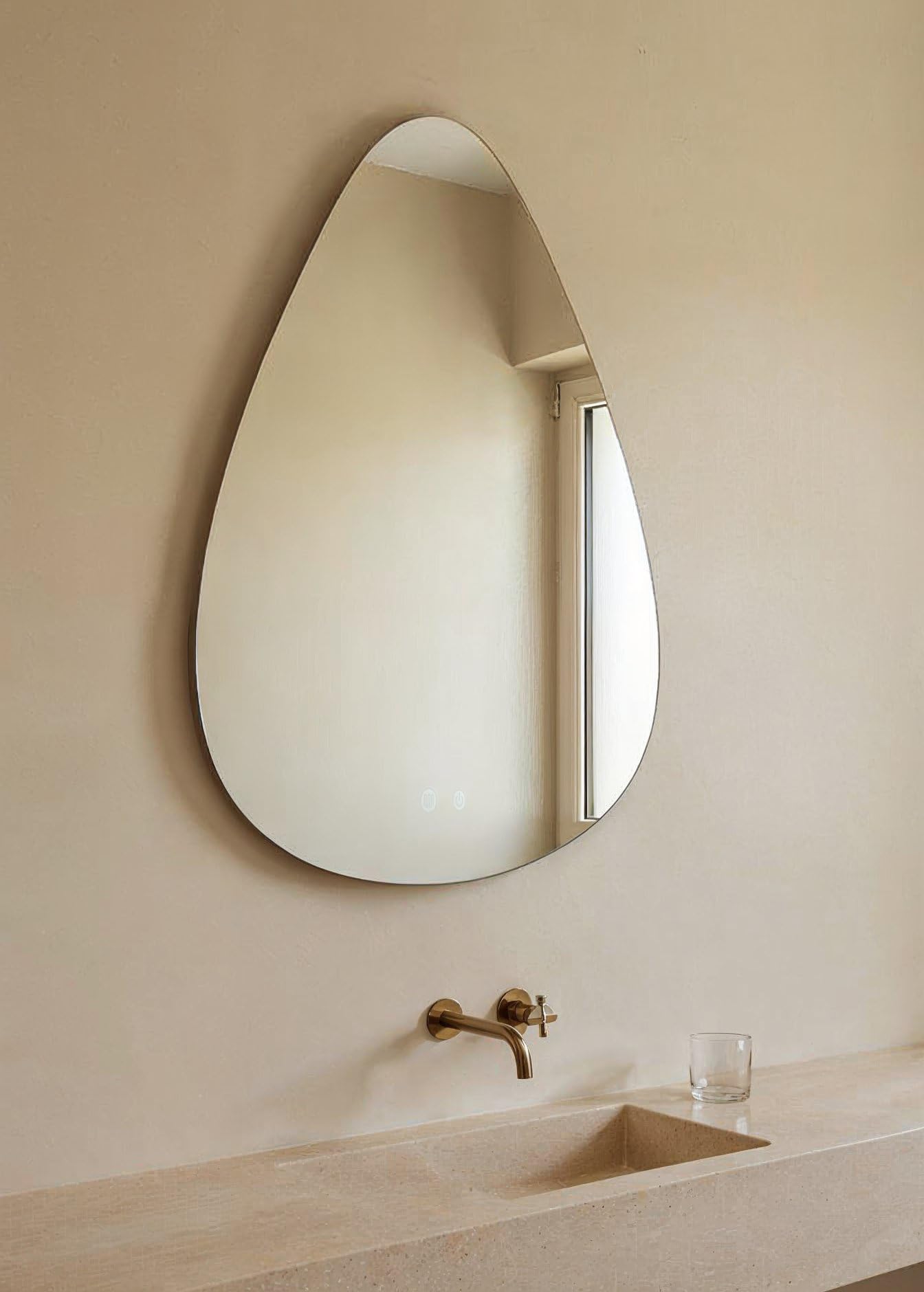 VIDI HOME Melin - Specchio da Bagno LED, 80×60 cm, a Goccia Anticondensa - Specchiera Retroilluminata con 3 Temperature di Luce per Bagno Moderno e Casa