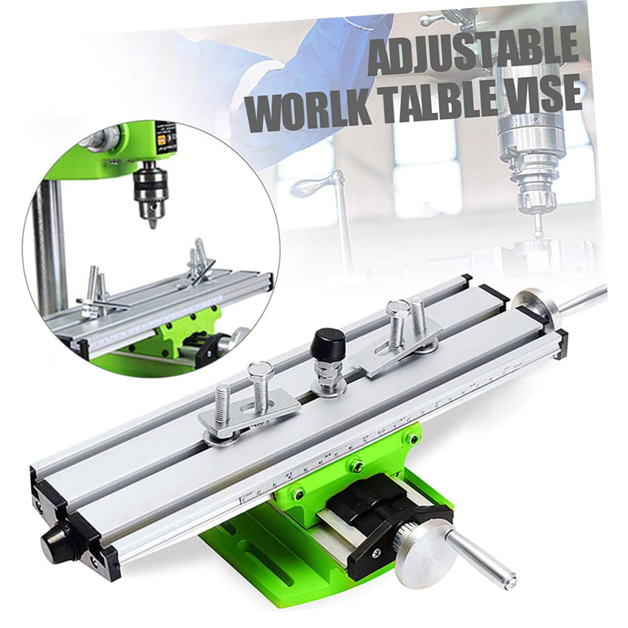 GALPADA Mini Mesa de Trabajo Multifunción de Fresado, Mesa de Fresadora de Acero Aleado para Taladrado y Fresado, Compacta