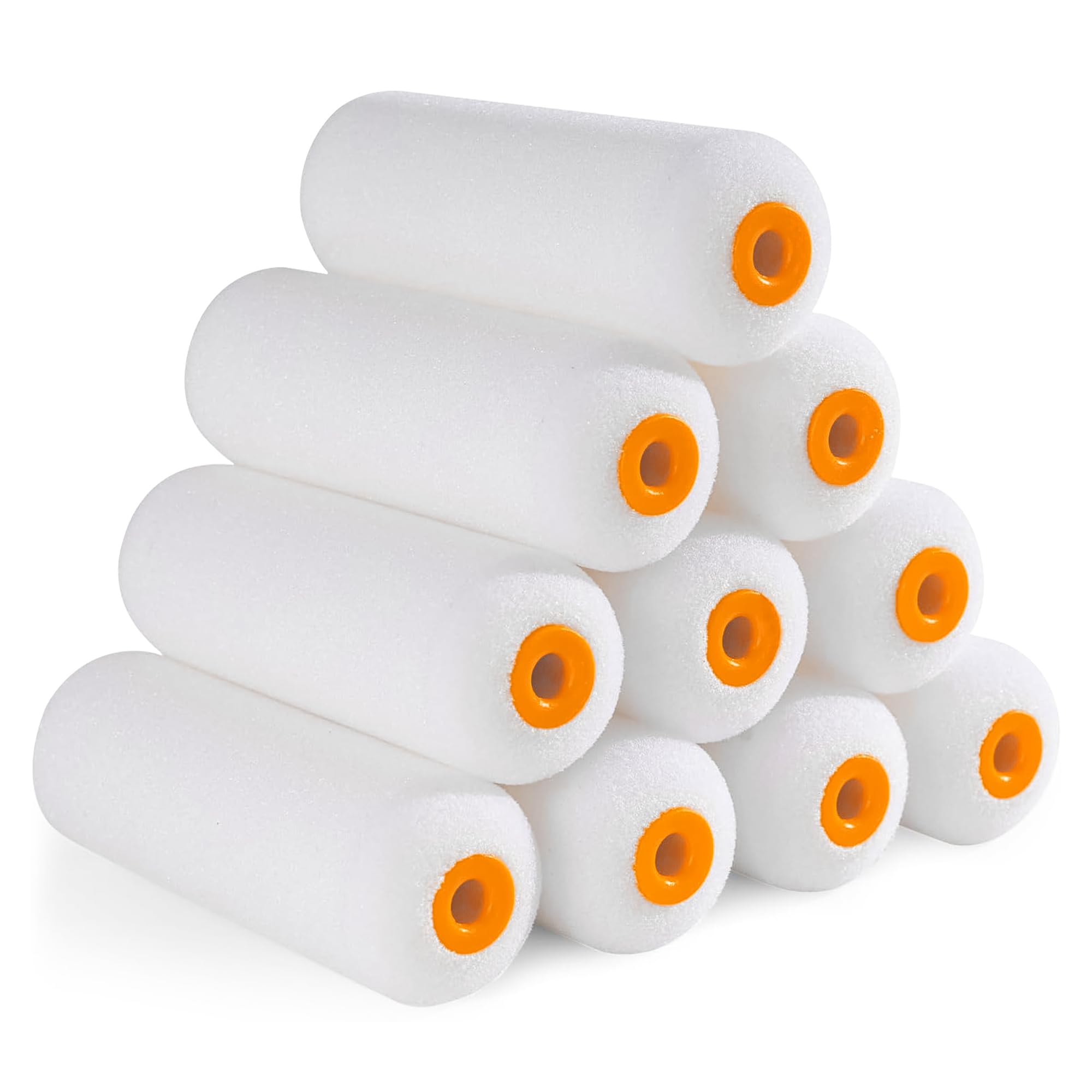 Polyester Mini Roller Sleeves (Pack of 10) | 4” Rollers for Painting with 12mm Nap | Fabric Paint Sleeves for Smooth & Semi Smooth Walls, Ceilings, Furniture, & More