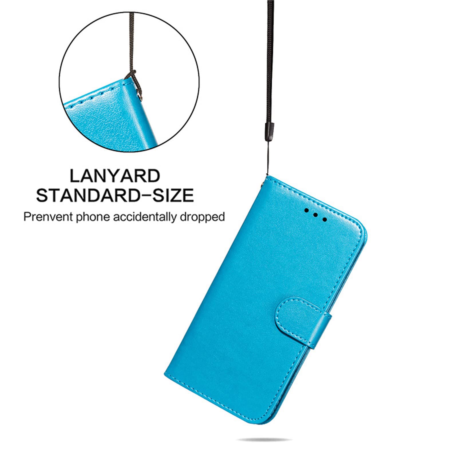 LTL Etui na telefon do iPhone 13 Mini/13/13 Pro/13 Pro Max, skórzane etui z klapką z przegródkami na karty, etui na telefon, magnetyczne zamknięcie, niebieskie, 13 mini 5,4 cala