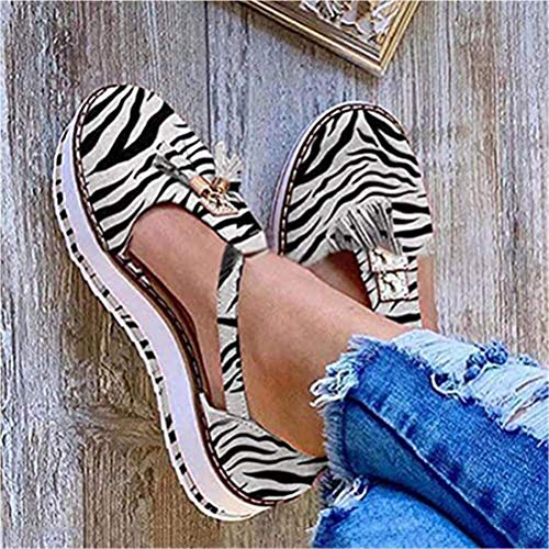 Zapatillas de Verano para Mujeres Plataforma de tacón Alto de tacón al Aire Libre Zapatillas de Hebilla de Hebilla Sandalias de Playa Damas con tacón de Tobillo Romano con tacón