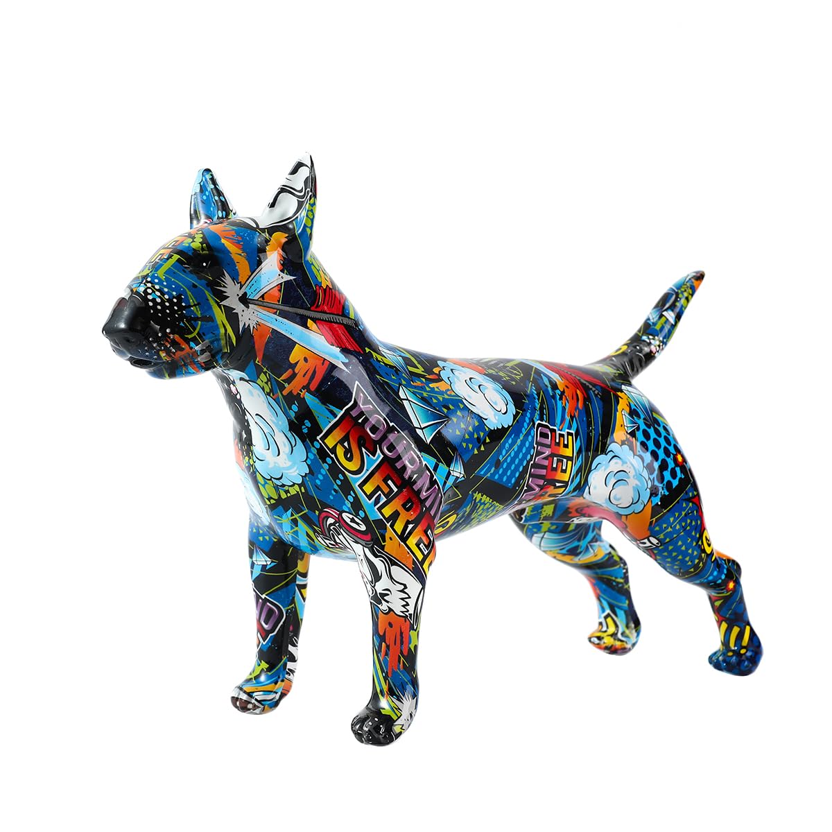FLYuechun Ranan Art Creative G861 RE Bull Terrier Resin Home Decor Modern Office Desktop Craft Ornament