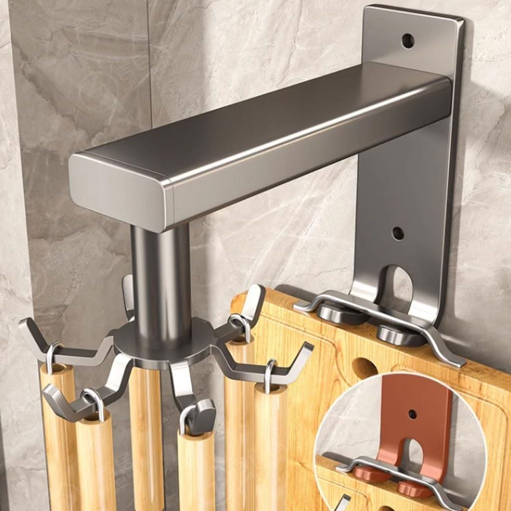 Kitchen Storage Rack Kitchen Storage Rack No Punching Wall-mounted Spatula Spoon Hanging Rack Rotating Hook Kitchen Utensil Storage Rack Kitchen Storage Shelf