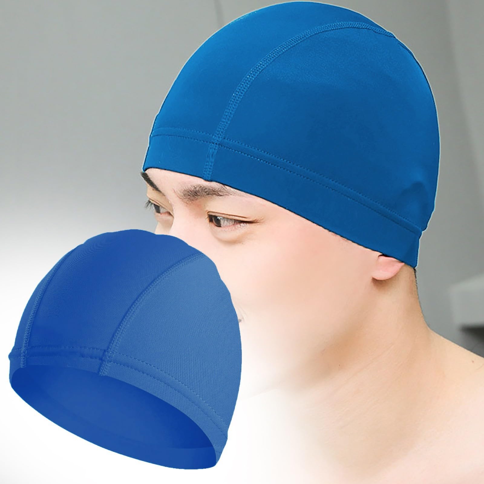 Acquista Tessuto elastico di grandi dimensioni per capelli lunghi, protezione per le orecchie da bagno, cuffia da nuoto, cappello da sub, cappello da piscina in Italia a partire da 9.15
