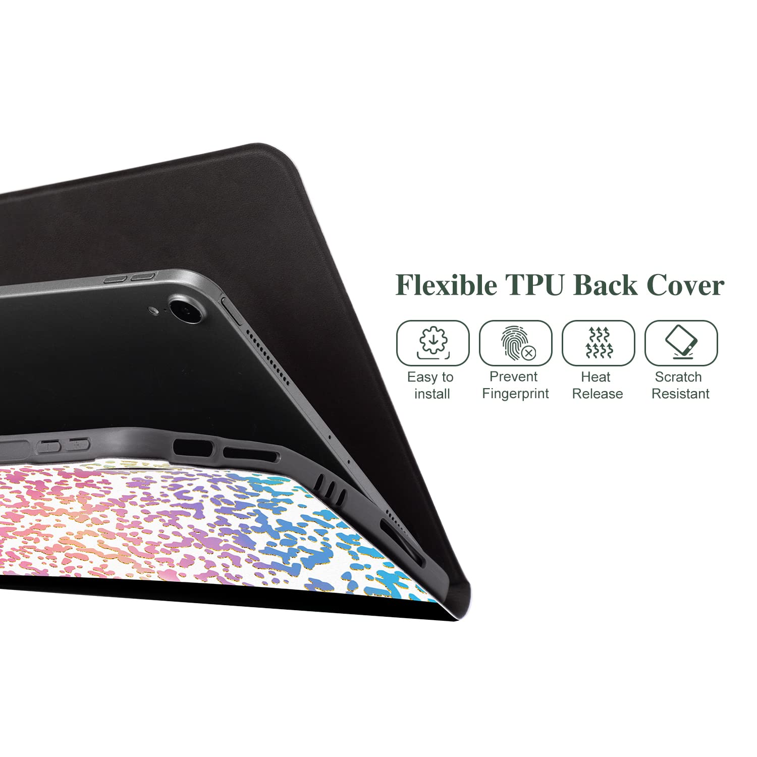 TXWLLIU Coque Pour IPad Air 11 Pouces M3/M2 (7e/6e Génération, 2025/2024) Et IPad Air 5/4 (2022/2020) 10,9 Pouces, Coque De Protection Arrière Rigide Transparente à Trois Volets, Bleu Foncé