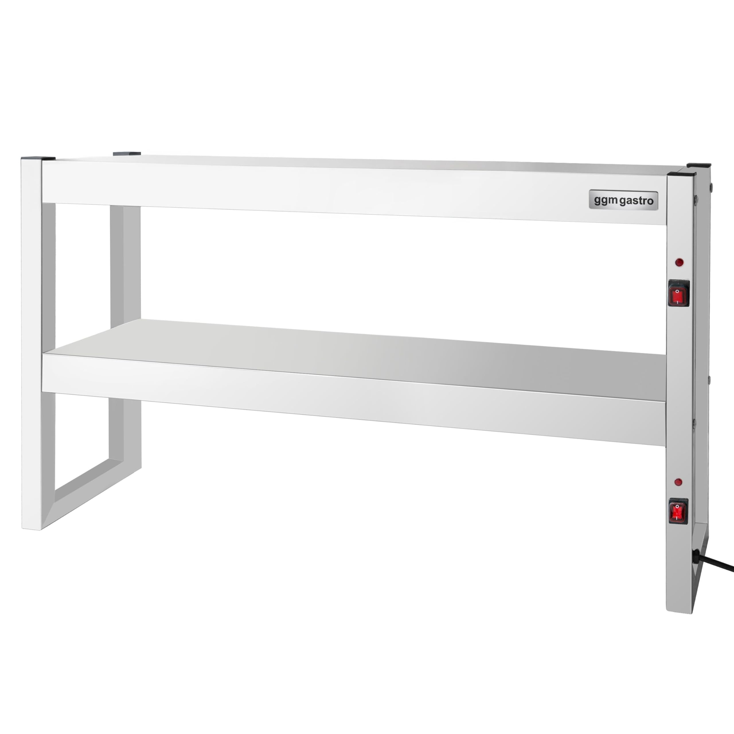 GGM Gastro Infrarot-Wärmebrücke 1200x300mm 2 Etagen | robuste Chrom-Nickel-Stahl-Konstruktion, zeitsparende Reinigung, ideal für die Speisenausgabe, konstante Wärme