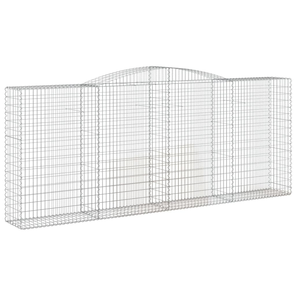 Gabbioni con arco alto, 5 pezzi, 400 x 50 x 160/180 cm, cesti in ferro zincato