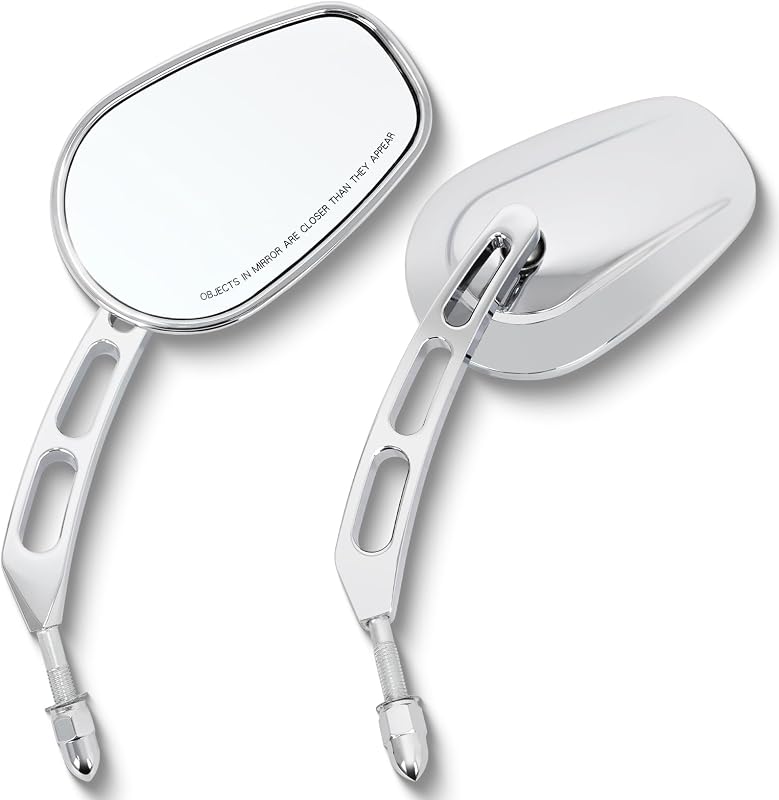 Chrome L & R 8mm Rear View Mirrors For Harley FLSTC FXDB Dyna FXDF FLSTFFLSTF | 2 Pair of 8mm Motorcycle Rear View Mirrors for side stand,for Harley FLSTC FXDB Dyna FXDF FLSTF