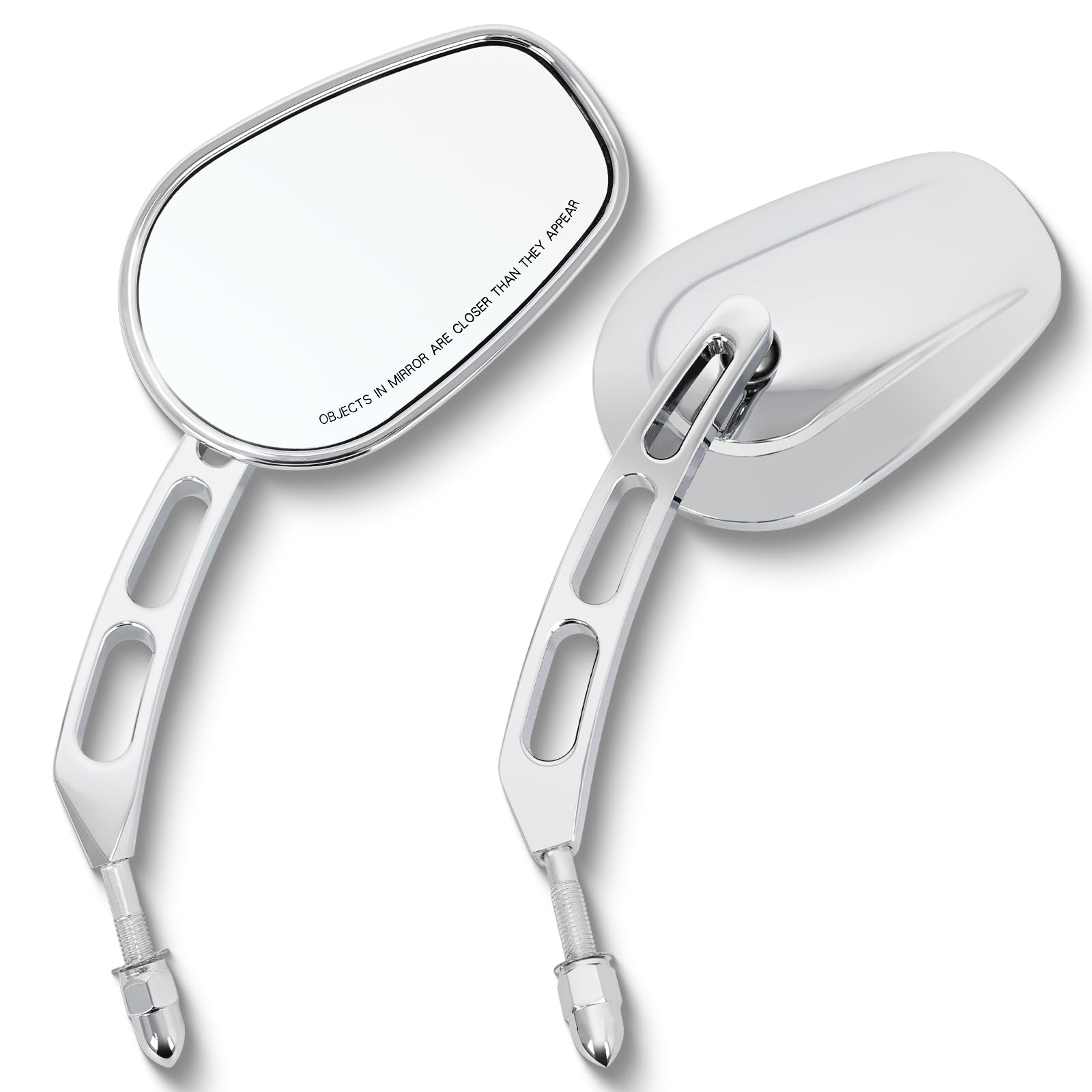 クロム L & R 8mm リアビューミラー Harley FLSTC ハーレー Amazon.com: WOWTK Chrome L & R 8mm Rear View Mirrors Fit For