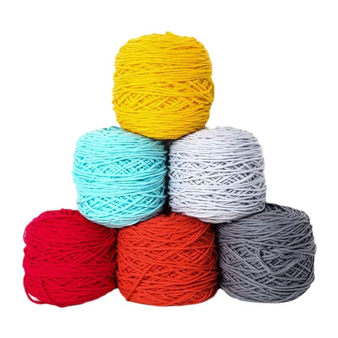 Weiches Häkelgarn, 8 Stränge, Tuftinggarn für die Teppichherstellung, gemischtes Tuftinggarn aus Baumwolle und Polyester, 5 mm dick, für Poke-Stickerei, Pullover, Schal, Textilfaden, Häkelgarn mit Pun