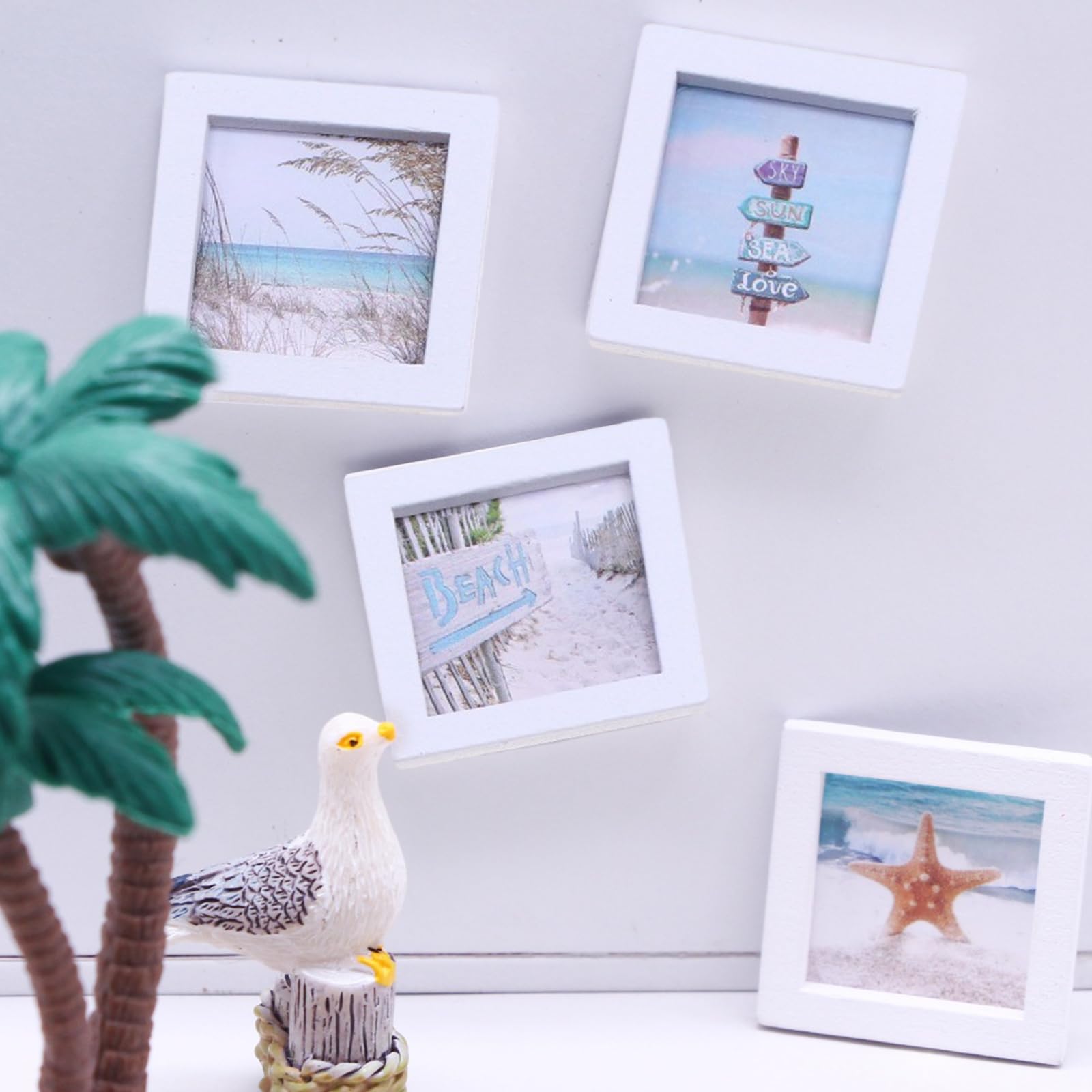 fKiZanthene Dolls House Accessories Mini Picture Frames Summer Beach Style - Image 3