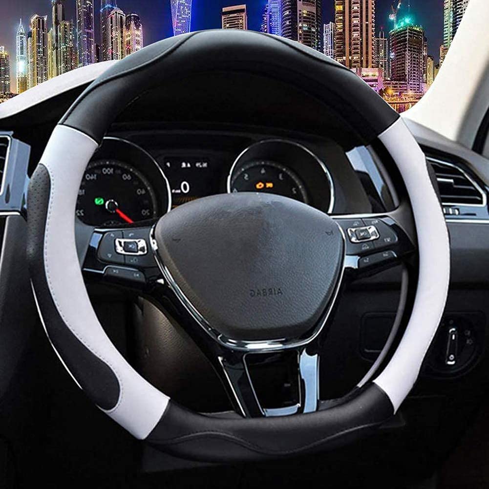 ZATOOTOUniversal Steering Wheel Cover Stitch On Wrap Cover Red Handsewn DIY Microfiber Leather Breathable and Soft Anti Slip Breathable 14.5-15 Inch for Women Men