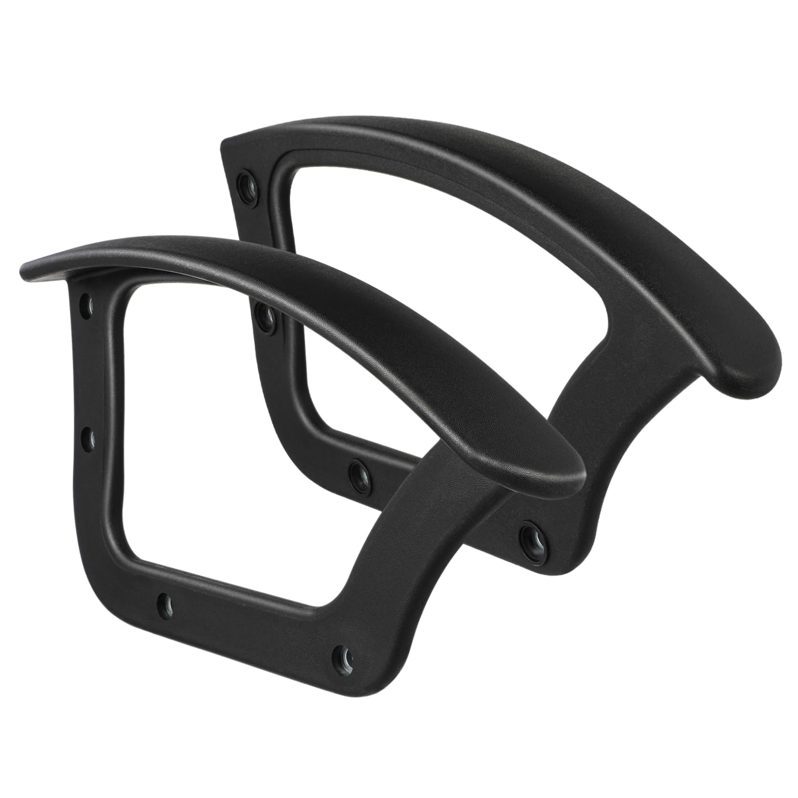 Braccioli di Ricambio per Sedia Ufficio Neri Plastica 2 Pezzi | Computer Chair e Home Chair, Forma Semplice Classica, Presa Confortevole e Adattamento a Molte Sedie