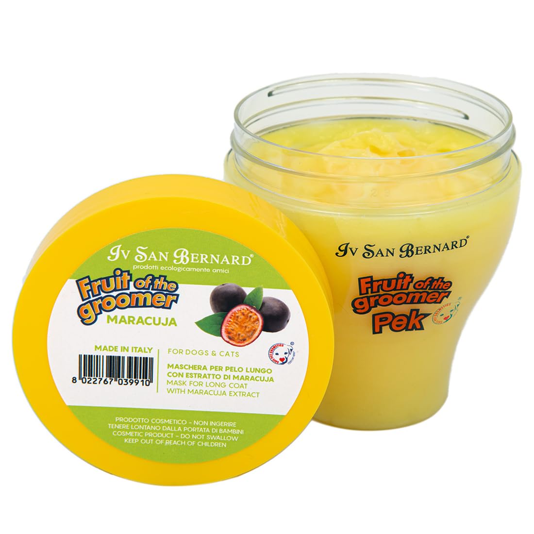 Máscara de Maracuyá - Mascarilla para Perros - 250 ml - para un Manto Sedoso y Perfumado - Artículo de Higiene para Perros - Indicado para Pelos Largos - IV San Bernard