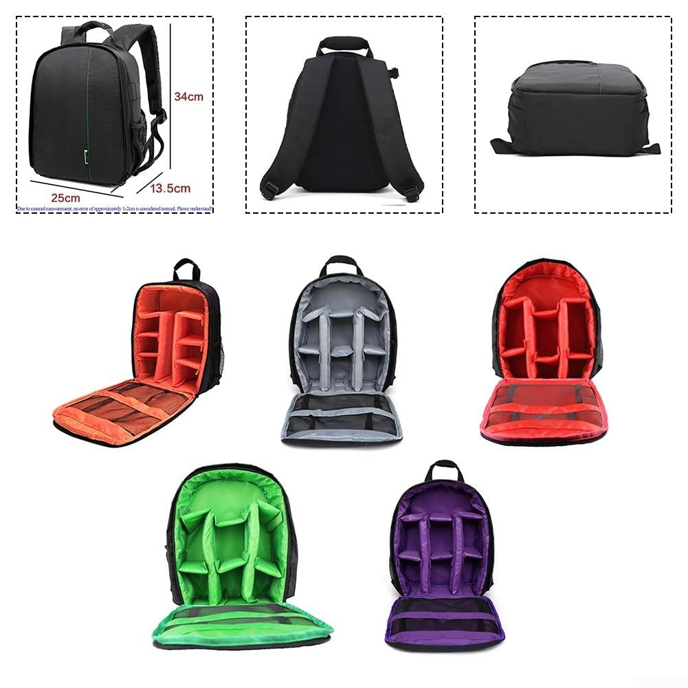 Zaino impermeabile per fotocamera DSLR con supporto per treppiede, borsa a tracolla in nylon per Canon per obiettivi Sony e Olympus, custodia da viaggio (viola)