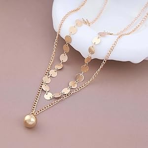 Amazon.com: Vacaonio Boho Layered Ball Pendent Necklace Gold