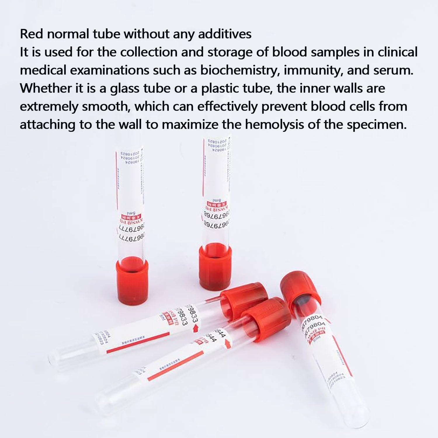 Jednorazowe próżniowe probówki do pobierania krwi, 3 ml 5 ml 10 ml bez dodatków, do użytku laboratoryjnego