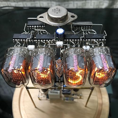 Miniatura 6 de Kit de reloj de tubo de bricolaje, diseño retro DIY Nixie Tube Clock Kit con pantalla visual transparente 6* IN-12 decoración de reloj Nixie