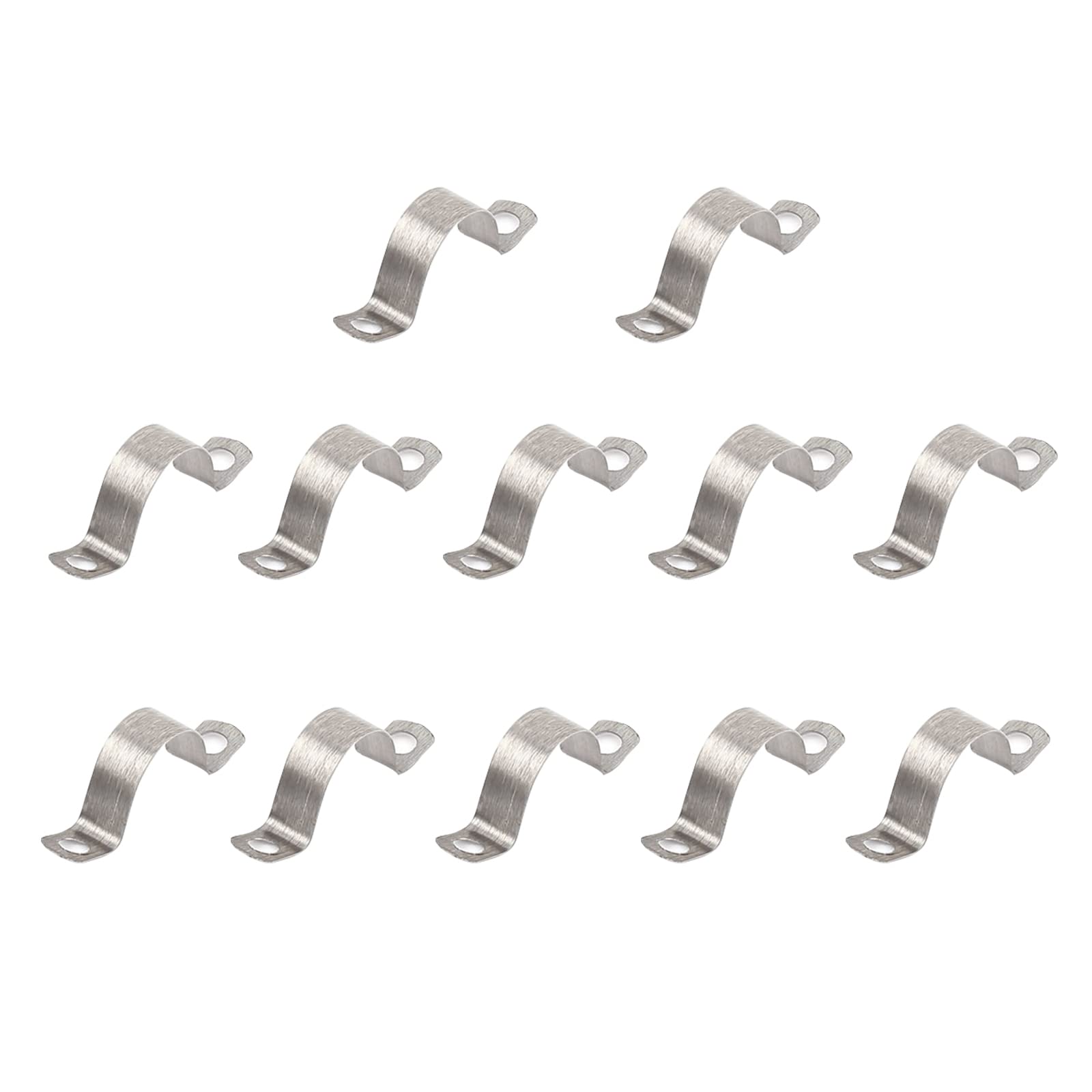 METALLIXITY Pipe Straps Clamp (20mm) 100pcs, Stainless Steel U Tube Tension Clip Bracket - for Plumbing Pipeline Wire
