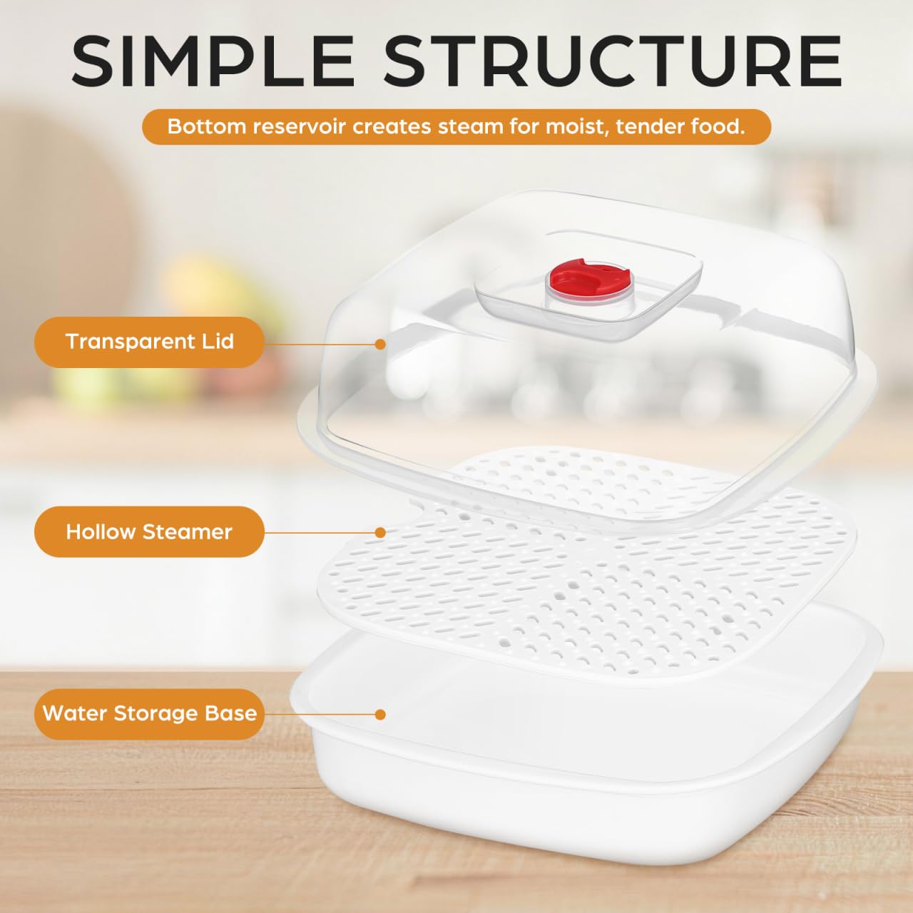 MAGICLULU Microwave Steamer - Steam Fish & Veggies -5 MAGICLULU Microwave Steamer - Steam Fish & Veggies -5