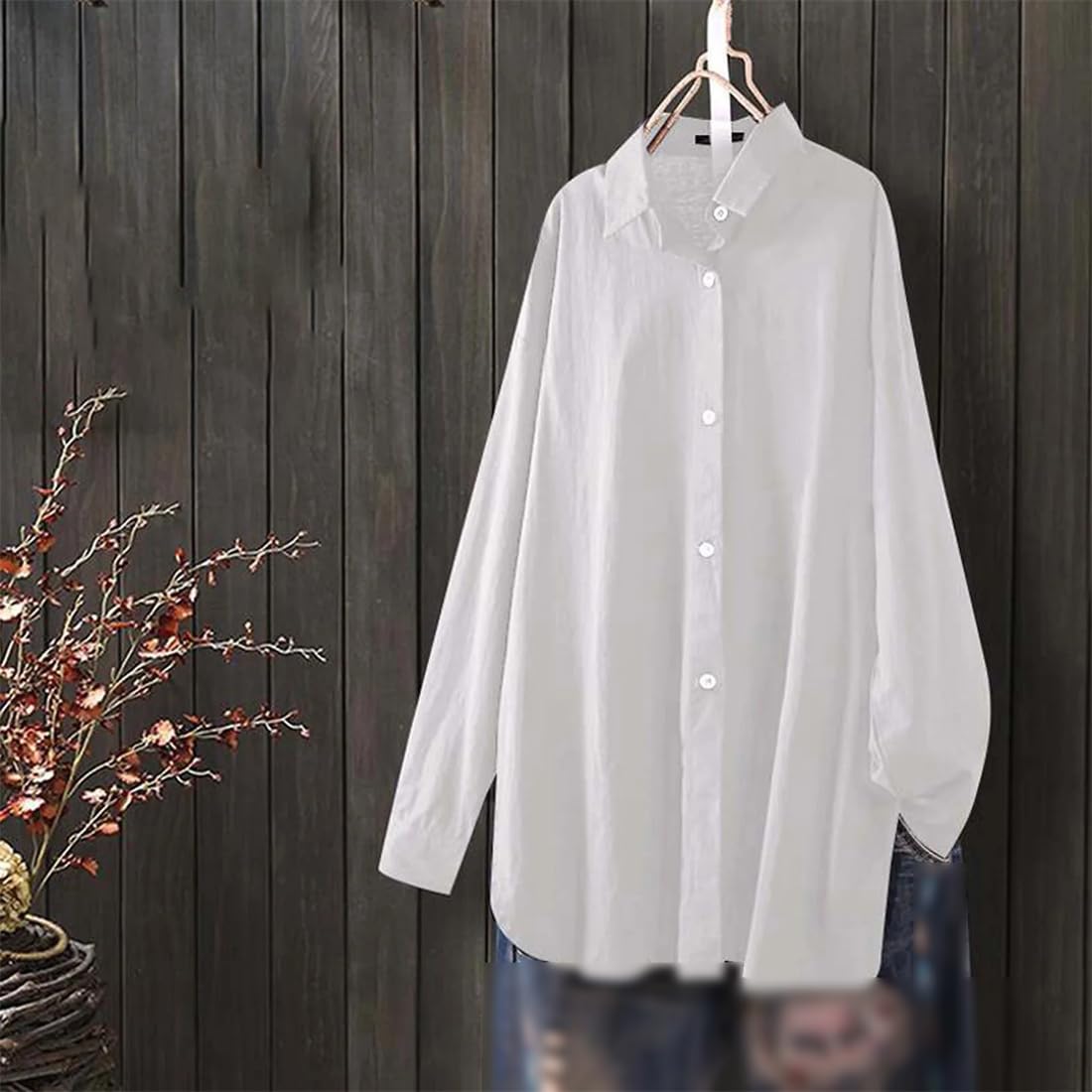 Camisa Extragrande De Color Liso, Camisas De Estilo para Mujer, Blusas De Manga Larga para Oficina, Ropa De Trabajo De Talla Grande