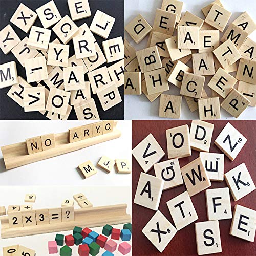 300Pcs Wooden Scrabble Tiles, Scrabble Letters For Crafts, Making Alphabet Coasters And Scrabble Crossword Game. #TOP6